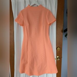 Vintage Style Peach Short Sleeve Dress